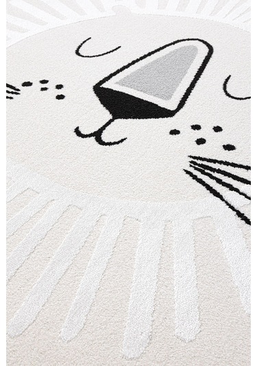 Koza Halı Sparkle Krem Aslan Figürlü Hayvan Figürlü Çocuk Odası Bebek Odası Krem