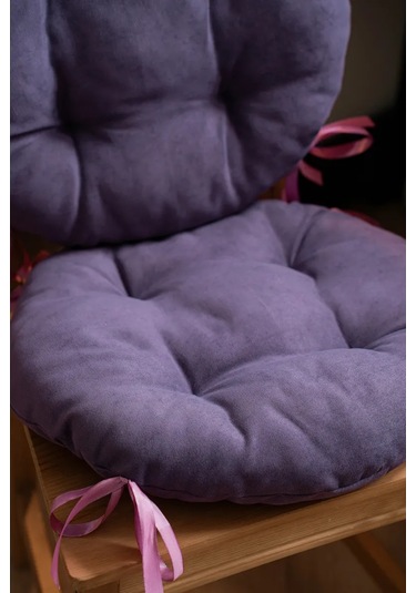 Slavıca Sandalye Yastığı Yuvarlak 40x40 Cm 2'li Set 362561805 Violet