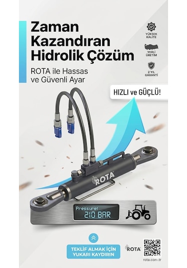 Hidrolik Orta Kol 60 Cm Dar Delik Rota