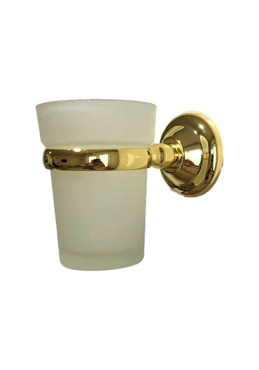 Lider Dicle Gold Banyo Aksesuarı.Sarı Altın Renk Diş Fırçalık Çok Renkli
