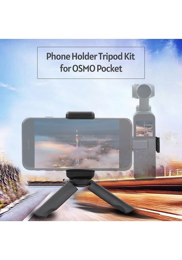 Reedark Djı Osmo Pocket İçin Cep Telefonu Tutucu, Kamera Klipsi Ve Mini Tripod Seti - Abs Malzeme, Siyah Renk