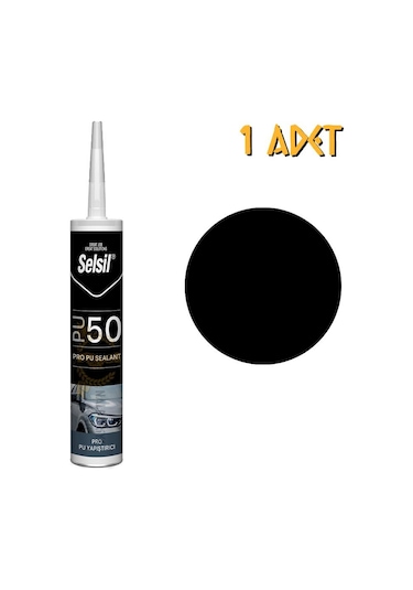 Selsil Poliüretan Mastik Yapıştırıcı Pu50 Siyah 280 Ml. - 1 Adet