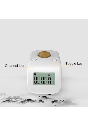 Monyee Usb Şarjlı 6 Kanal Veri Kaydedebilen, Sessiz Tuşlu, Parmak Üzerinde Taşınabilir Elektronik Sayıcı