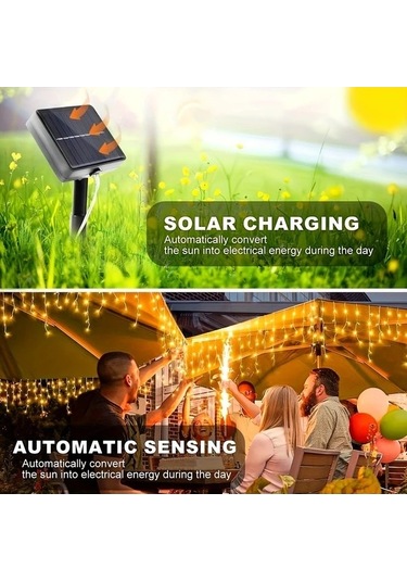 Fastbuy Turcoshop11 Güneş Enerjili 96 Led Işık Barları, Yatak Odası Bahçe Dış Mekan Dekor