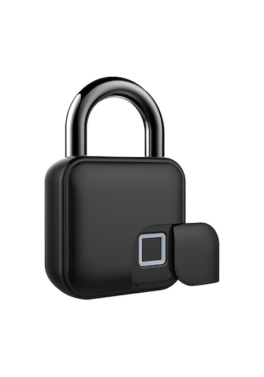 Hallow Akıllı Asma Kilit Parmak İzi Ve App Kilit Açma 300 Mah Siyah