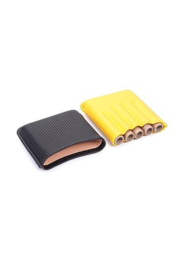 Cohiba Sarı-siyah Deri Toscanello Kılıfı