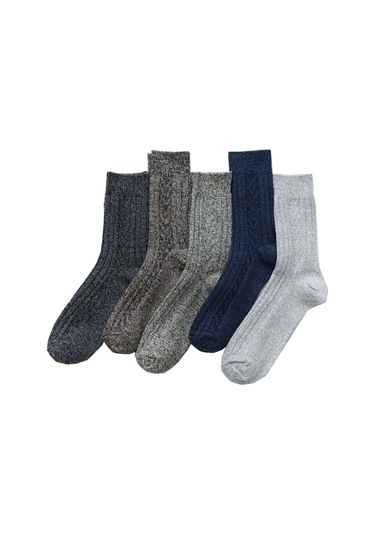 Geeroyoo Kışlık Kalın Yünlü Erkek Kadın Çorapları, Isı Sağlama, Nem Emici, Orta Boy, Dayanıklı, 5 Renk Rastgele, Tek Adet Siyah