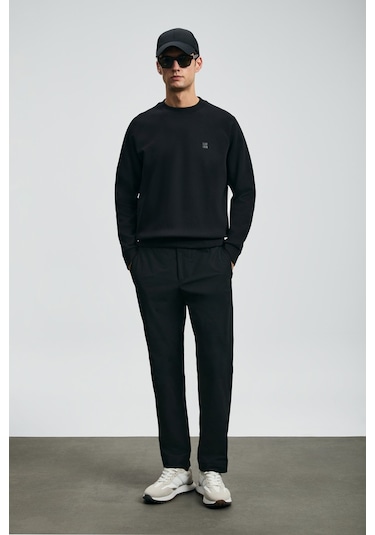Lufian 112030179 Grant Erkek Sweatshirt Siyah