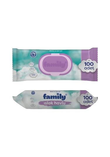 Family Islak Havlu Mendil 100'lü x 5