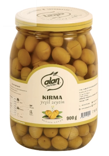 Kırma Yeşil Zeytin 141-160 Cam Kavanoz 900 Gr