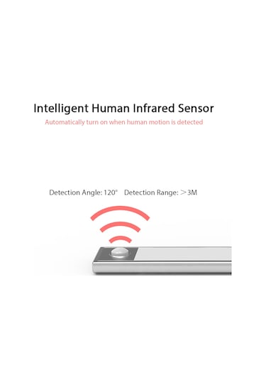 Vkemall 23.5cm Led Klozet Işığı, İnsan Hareket Sensörlü, Usb Şarjlı, Yüksek Parlaklık, Dolap/koridor/umut İçin Uygun, Beyaz Işık