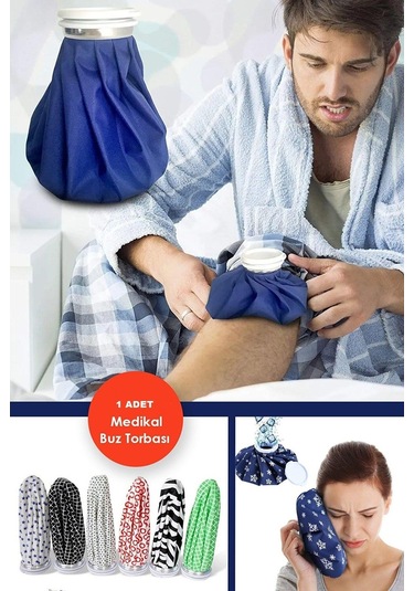 Çok Amaçlı Buz Torbası Migren, Baş Ağrısı Ağrı Için Soğuk Kompres Bez Buz Torbası - 1 Adet Mavi