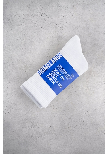 ISILDUR Erkek Organik Pamuklu 3 Lü Paket Beyaz Çorap