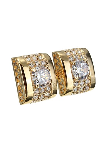 Suntek Dikdörtgen Erkek Kristal Pirinç Gömlek Kol Düğmeleri Altın