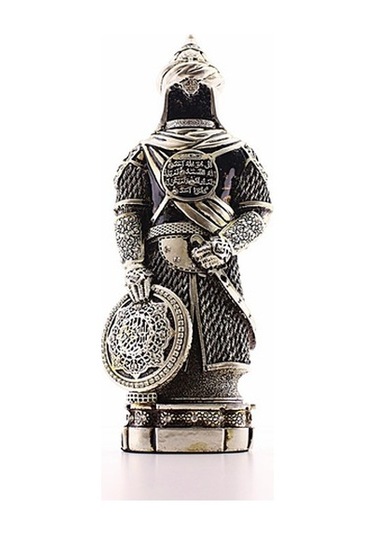 Zırhlı Cevşen Ayetli Asker Gümüş Biblo 3 Boyutlu Küçük Boy 24 Cm- (514180425)