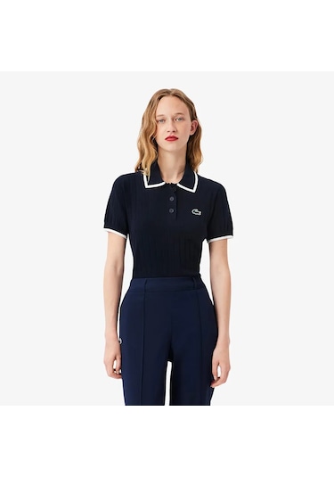 Lacoste Kadın Regular Fit Kısa Kollu Polo Yaka Trikot-shirt Siyah