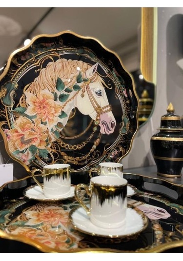 Royking Horse 2 Li Yuvarlak Tepsi 39x4-34x4 Cm Fx 013