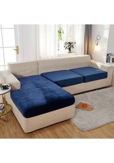 Lacivert Kalın Kadife Kanepe Örtüsü Düz Renk Kanepe Minder Örtüsü Elastik Slipcover Her Kanepe Örtüsü Yemek Koltuk Örtüsü 56980649