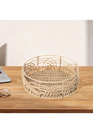 Suntek El Dokuma Rattan Sepet Çeşitli Eşyalar Meyve Ekmek S Kahverengi