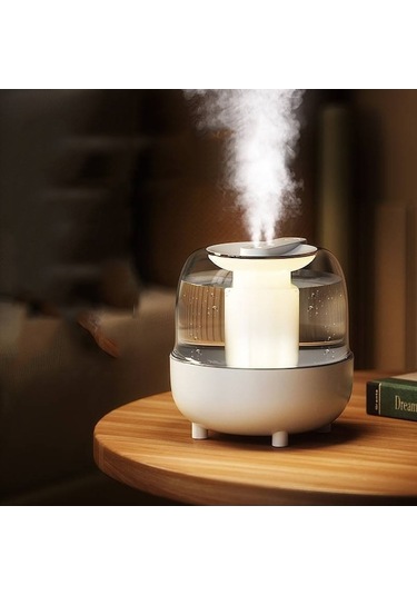 Rogfer Gece Lambalı 4l Kablosuz Nemlendirici Usb Yağ Difüzörü Beyaz - Beyaz