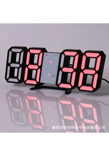 Zilinn 3d Basit Dijital Saat Masaüstü Dekorasyonu Oturma Odası Yatak Odası Çalışma Odası Duvar Saati Led Dijital Saat Kırmızı -uzaktan Kontrol Sürümü-20 Çok Renki