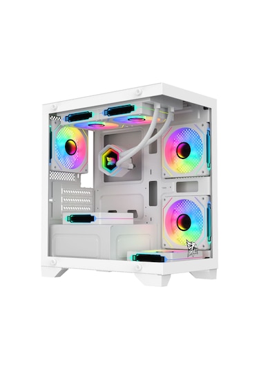 Gameagle Tornado Bilgisayar Kasası 750W + 80 POWER 240 MM  SIVI SOĞUTMA (BEYAZ)