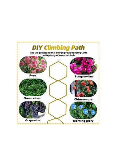 Ebitda 18 Adet Metal Bitki Destek Kafes Tırmanma Tesisleri, Duvar Kancaları İle Bahçe Dekorasyonu