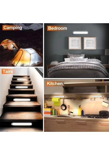 Oldfriend Aiwellkay Şarj Edilebilir Led Hareket Sensörlü Dolap Altı Aydınlatma Sıcak Beyaz Sıcak Beyaz