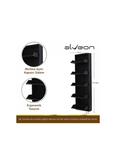 Alv-1005 Alveon Metal Ayakkabılık Siyah