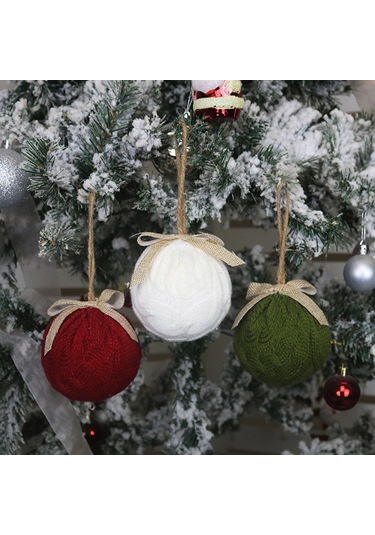 Hfambition Noel Ağacı Dekorasyonu: Yünlü Lifli Köpük Noel Topu Asılı - Kırmızı, Yeşil, Beyaz Seçenekli 8cm Çok Renkli