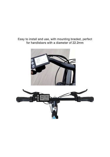 Hallow S866 Elektrikli Bisiklet Lcd Ekran 24V 36V 48V E-Bike Y26383 Siyah