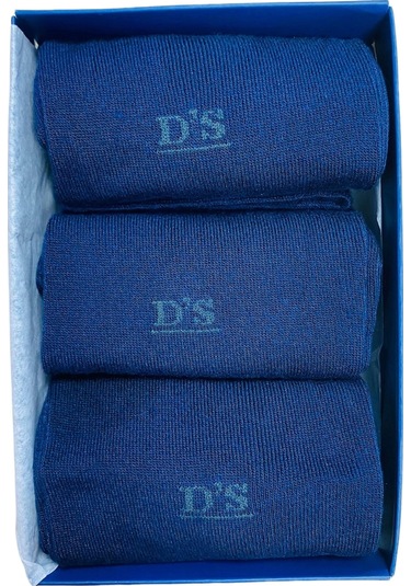 D's Damat 0611 3'lü Erkek Bambu Çorap Lacivert