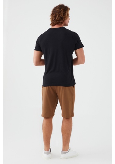 Arnetta Vertical Stripes Siyah Erkek Bermuda Takım 001