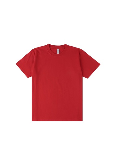 Yeni Japon Ağır Sıklet Düz Renkli Pamuklu Kısa Kollu Kırmızı Kırmızı