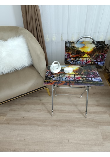 Çanta Zigon Sehpa,4'lü Sehpa, Zigon Sehpa, Camlı Sehpa - Bisiklet