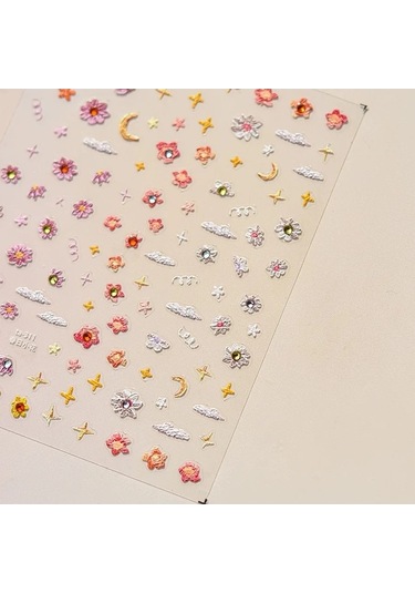 Flybuy 5d Japon Tarzı Vintage Çiçekli Tırnak Sanatı Boncuklu İnci Ta311jz