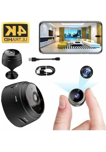 Fortunelane Habby Küçük Wifi Gizli Kamera - 2160p Hd, Gece Görüşlü, Manyetik, Hareket Algılama