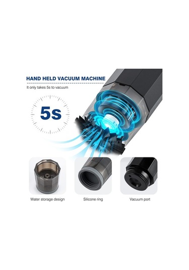 Novahub Taşınabilir Vakum Makinesi - 1200mah Pil, Usb Şarj, Kolay Saklama Siyah - Hızlı Vakumlama, Tek Tıkla Çalışır, Usb Şarjlı Siyah