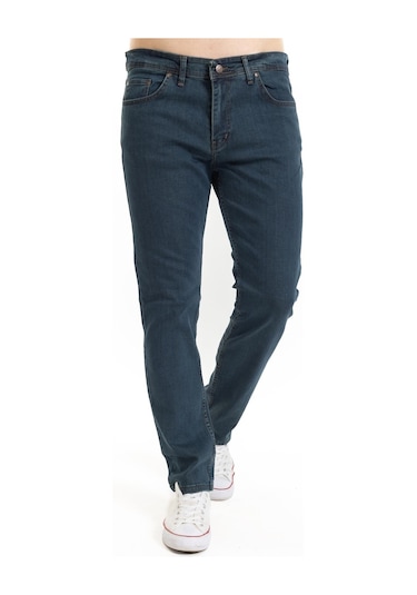 Yeni Sezon Erkek Dört Mevsimlik Likralı Regular Tam Kalıp Düz Paça Fermuarlı Yüksek Kaliteli Kot Pantolon 720-tint Yeşili Yeşil