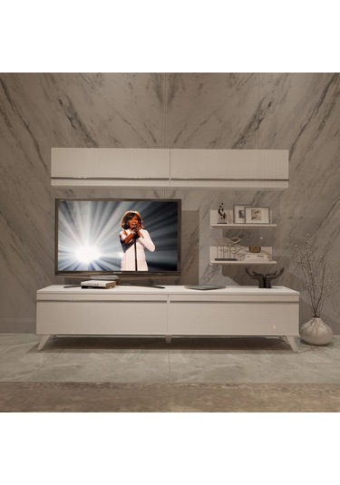 Decoraktiv Eko 5 Mdf Std Retro Tv Ünitesi Tv Sehpası Beyaz