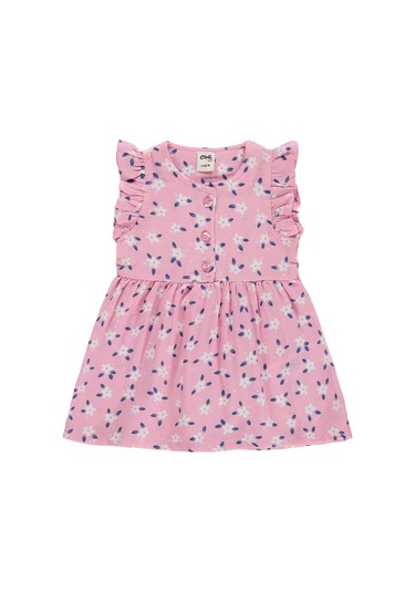 Civil Baby Kol Fırfırlı 6-18 Ay Elbise - Pembe Soft Pembe