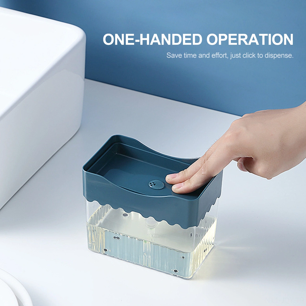 Youmex Küçük Mekanlar İçin Abssponge Tutuculu Sabun Dağıtıcı - Büyük Kapasiteli, Kolay Doldurulabilir, Ev Ve Restoranlarda Kullanım Koyu Gri