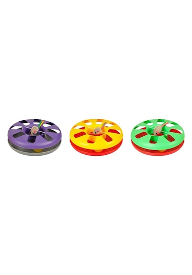 Flamingo 24 CM Dönen Yavru Kedi Oyuncağı Çok Renkli