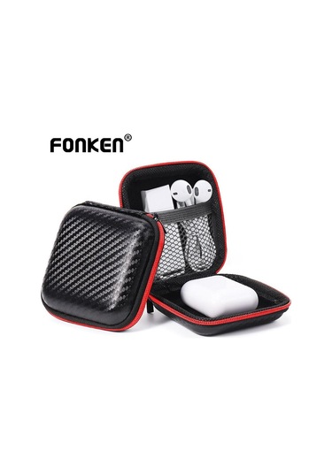 Fonken Kulaklık Tel Düzenleyici Kutusu Mini Saklama Kutusu Eva Taşınabilir Saklama Çantası Kutusu Kulaklık Hafıza Kartı Kablosu Gadget