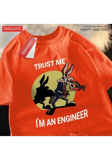 Teekossc Güven Bana Ben Bir Mühendis T-shirt - Erkek Kadın Hip Hop Gevşek Kısa Kollu Streetweargökyüzü Mavi Gökyüzü Mavi