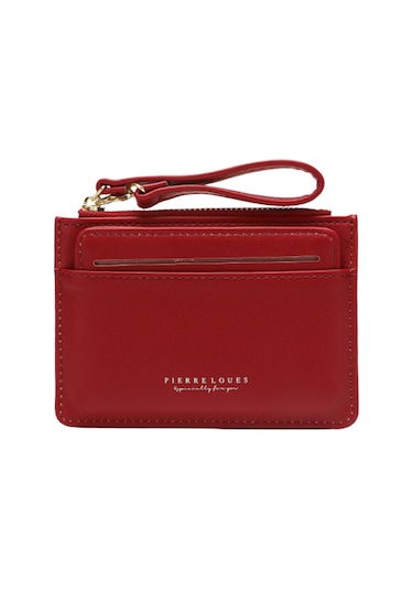 Fosenze Şık Ve Sevimli Pu Deri Cüzdan - Çok Fonksiyonlu Küçük Bozukluk Cüzdanı 12x9 Cm Kirmizi