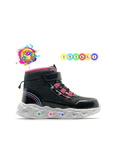 Cool Kids Ortopedik Işıklı Taban Kız Çocuk Bot Siyah