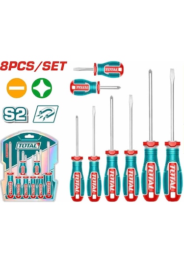 Total 8 Parça Tornavida Seti Yüksek Kalite Tksds0826