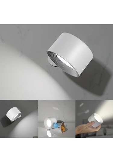 Motion003 1 Adet Yethke Modern 360 Derece Donen Duvar Gece Lambasi Beyaz Basit Uzaktan Kumandali Usb Sarj Edilebilir 2 Aydinlatma Modu Ayarlanabilir Parlaklik Banyo Yatak Odasi Beyaz