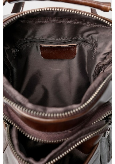 Ççs 31591 Hakiki Deri Askılı Çanta Kahve